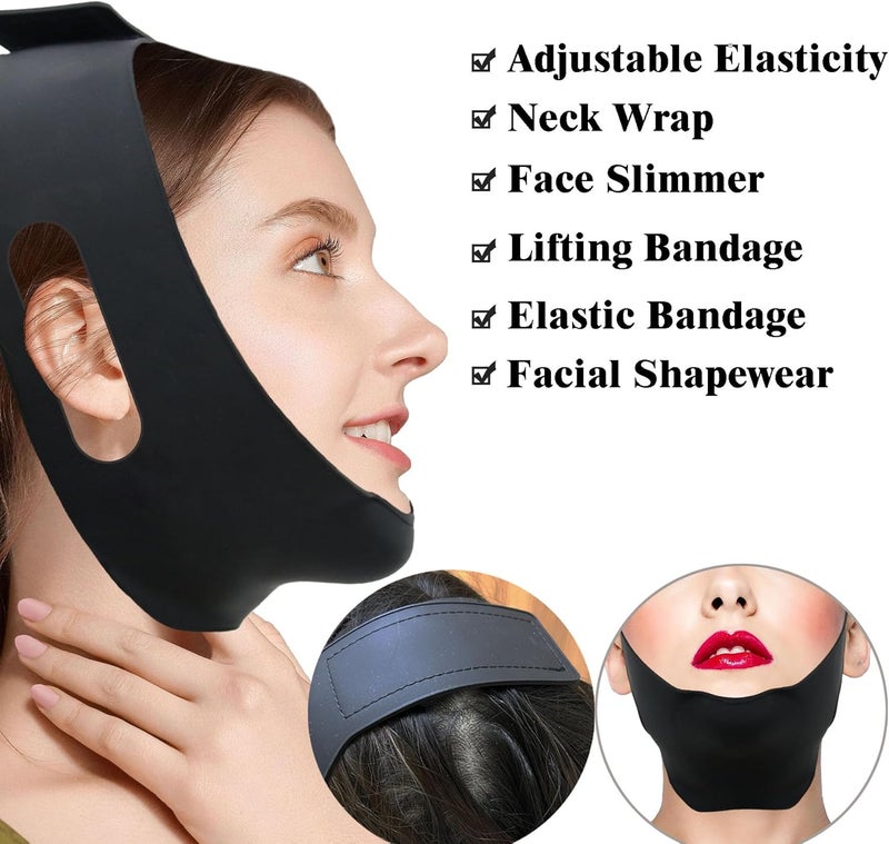 WIDVIH Post Surgical Silicone Chin Strap，Reusable Neck and Chin Lipo Compression Garment，Anti Snoring Chin Strap for Women & Men (Pink) - Image 3